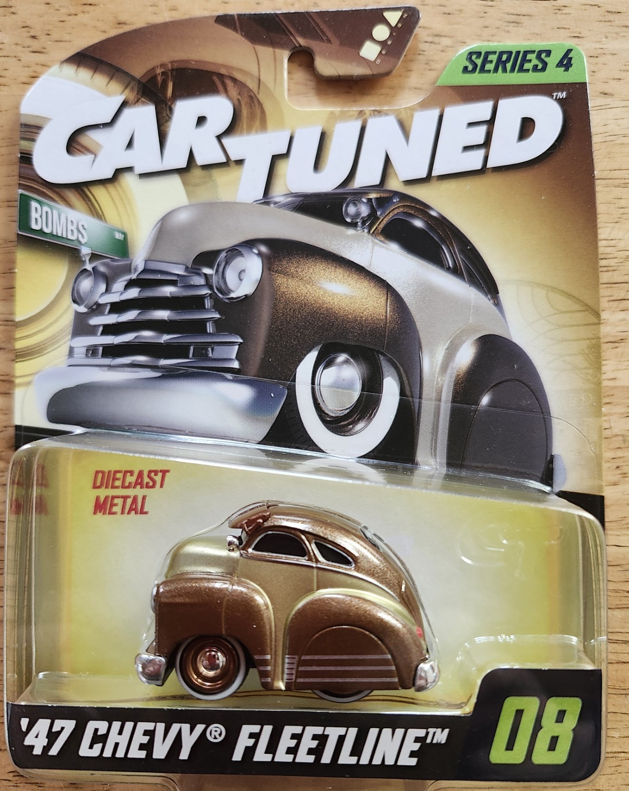 1947 Chevy Fleetline in Two-Toned Gold/Bronze Car Tuned Series 4 #08 1:64 Scale