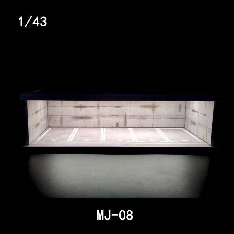 1/43 Diorama Garage Model LED Lighting City Car Parking Lot Scene Display Model