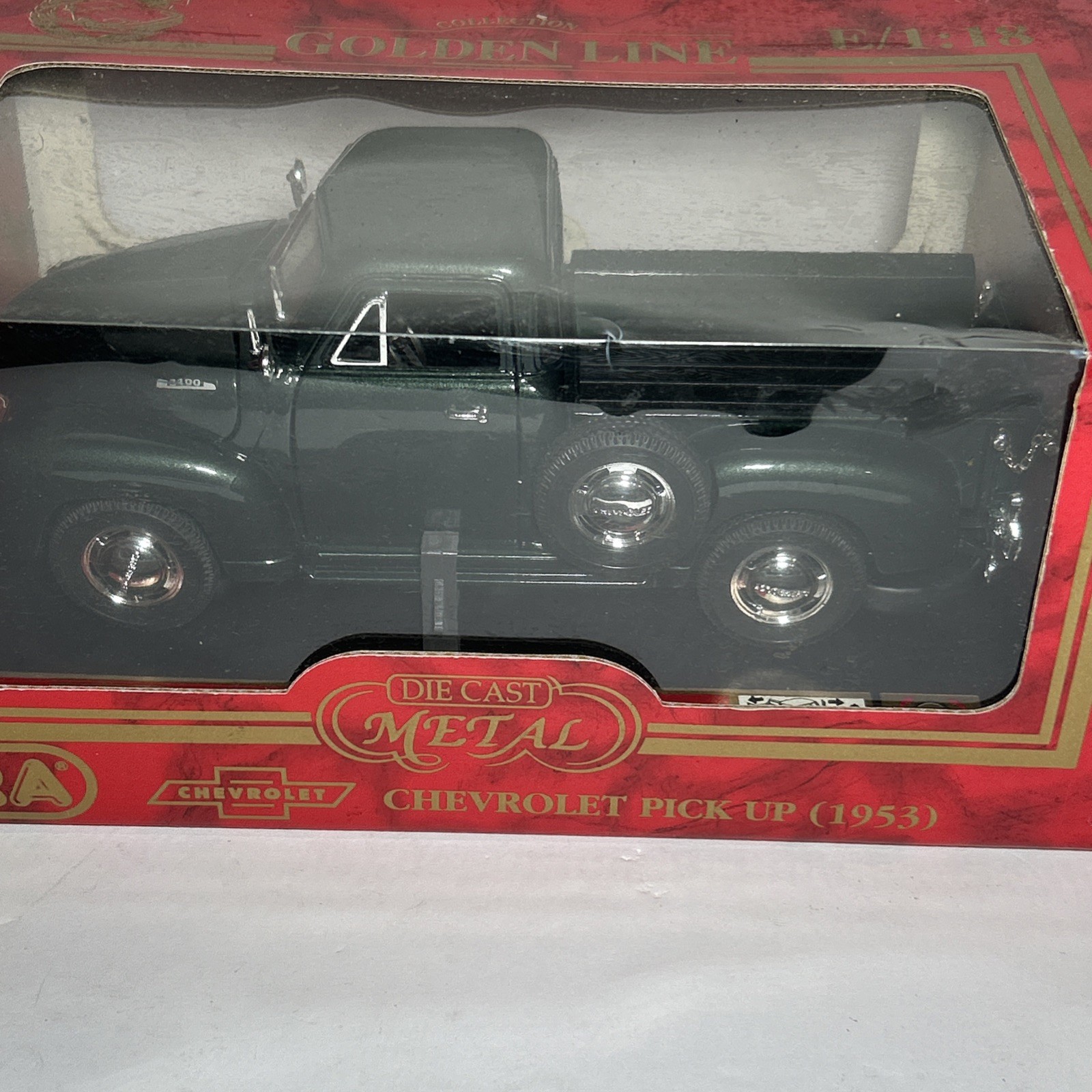 1953 Chevrolet 3100 Mira Golden Line 1:18 Pickup Truck Green Diecast w/Box