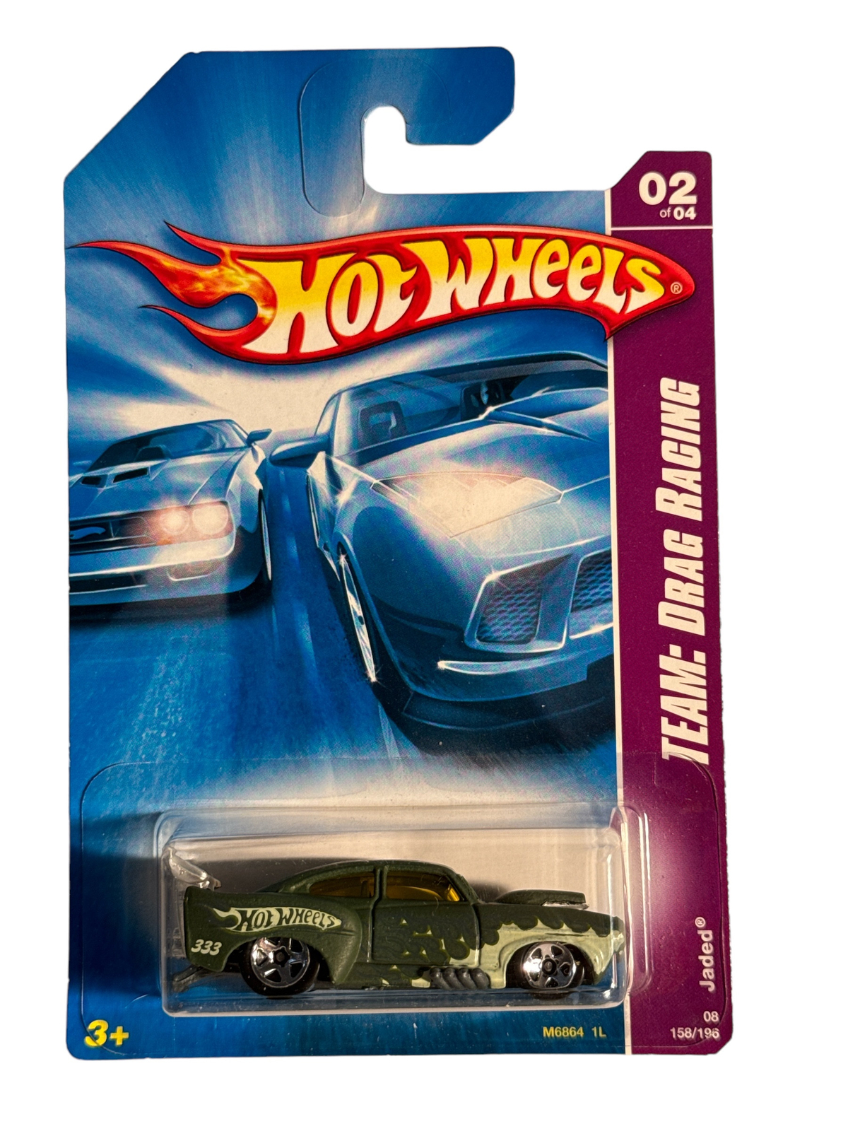 Hot Wheels 2008 TEAM: Drag Racing Series #158 Jaded Flat Olive w/ 5SPs
