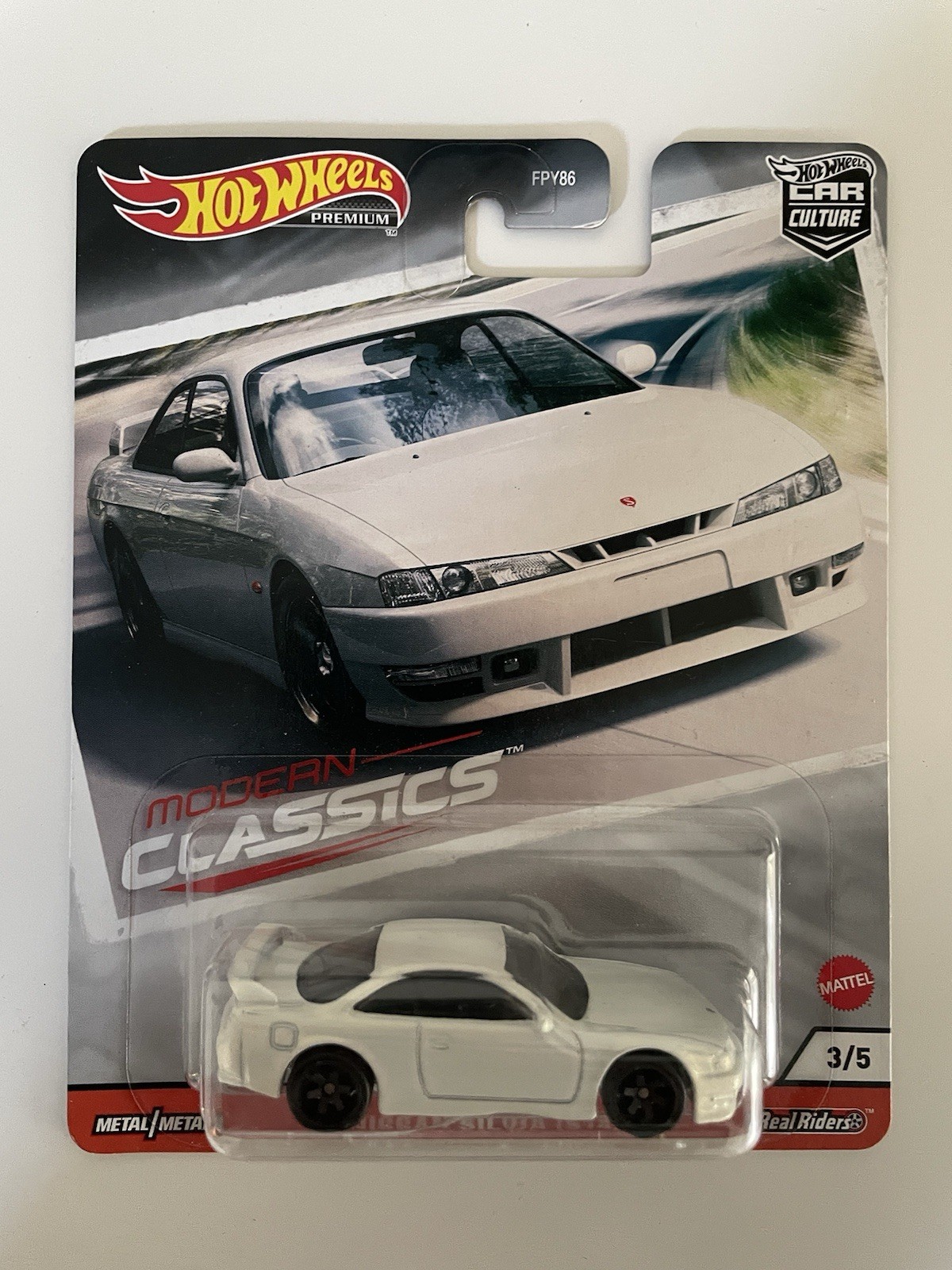 Hot Wheels ERROR Modern Classics White Nissan S14 No Light Tampos Dual Protector