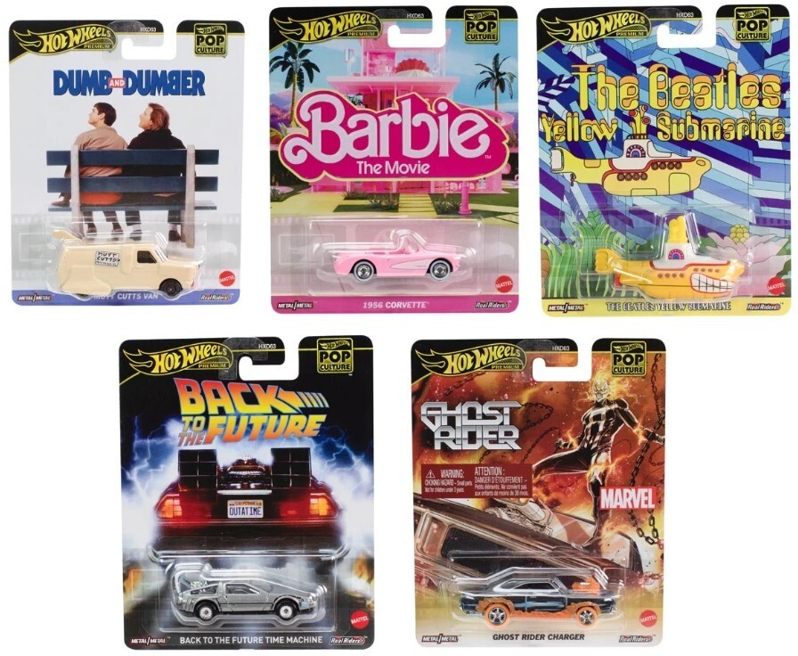 NEW Hot Wheels POP CULTURE PREMIUM 2025 Mix 2 – 5 Pack Set Die-Cast 1:64 Scale