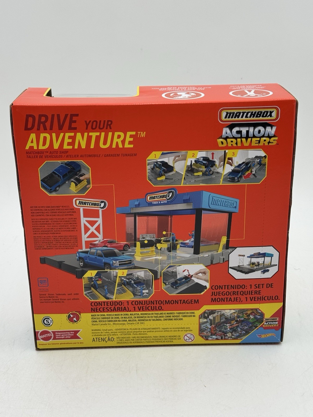 Matchbox Action Drivers Auto Shop Play Set w/ Chevy Silverado – 1:64 Diecast Car