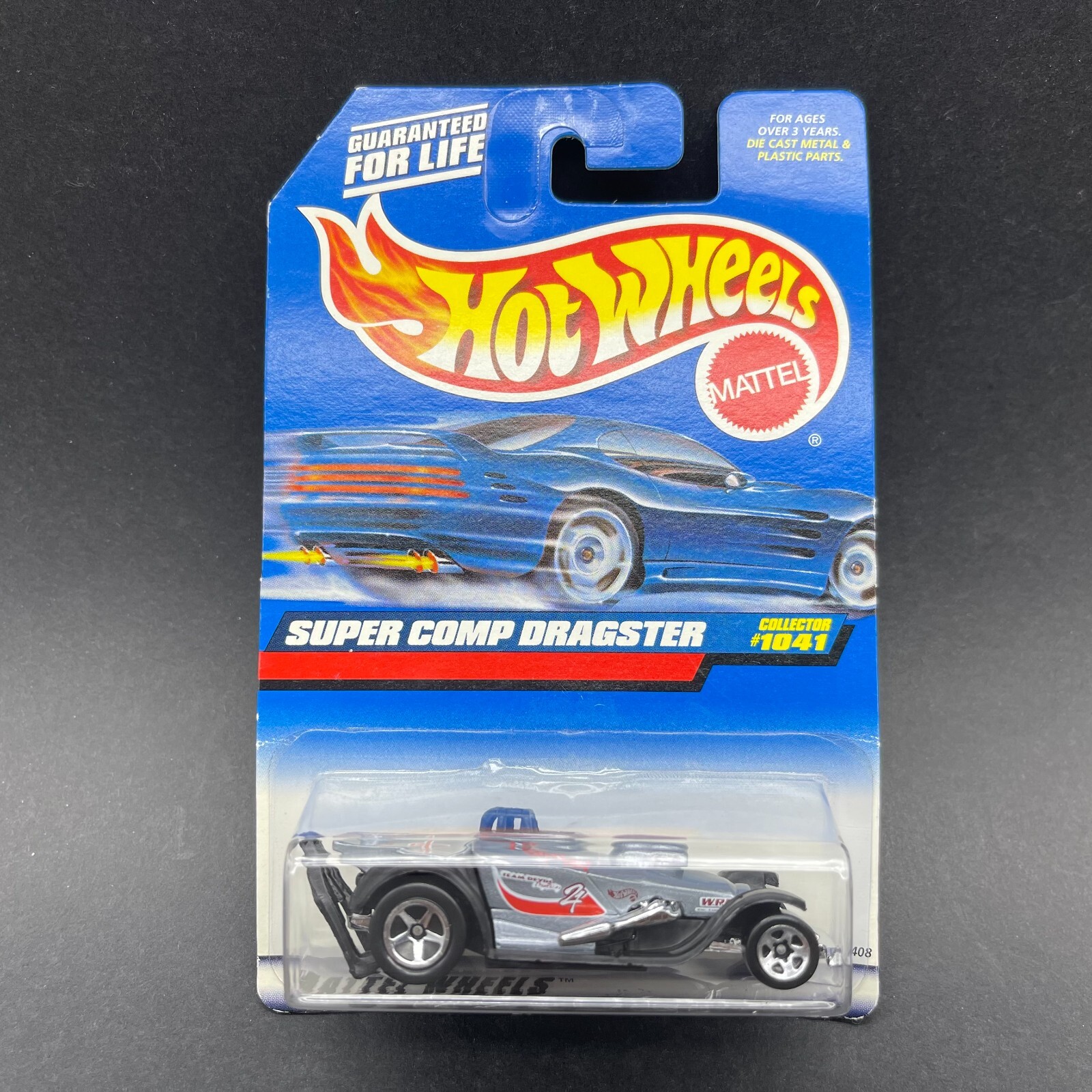 Hot Wheels 1998 Super Comp Dragster Drag Silver Car Diecast 1/64 Scale #1041
