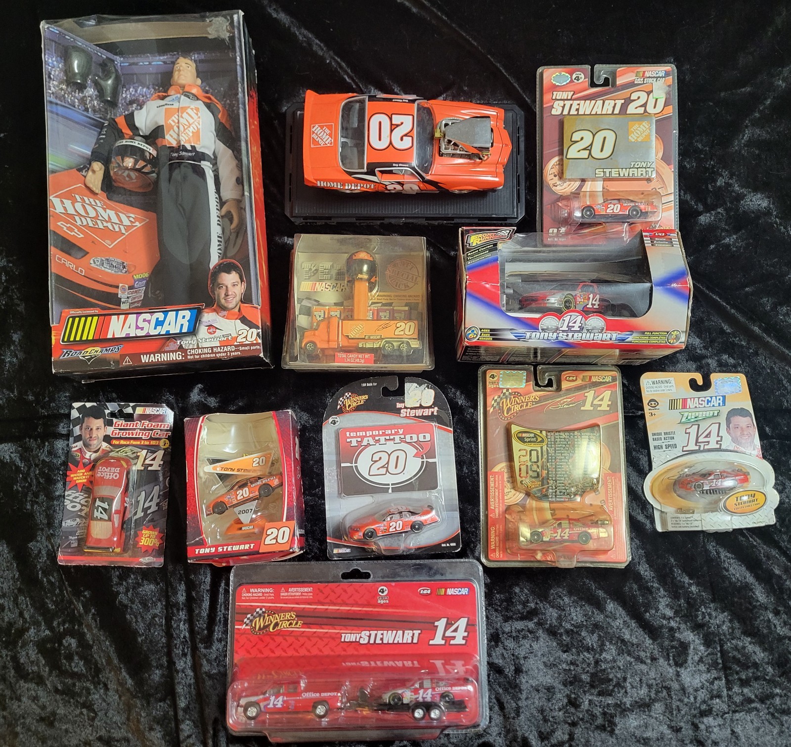 Nascar Diecast Car Models Tony Stewart Figures and Memorabilia – Lot of 11 Items