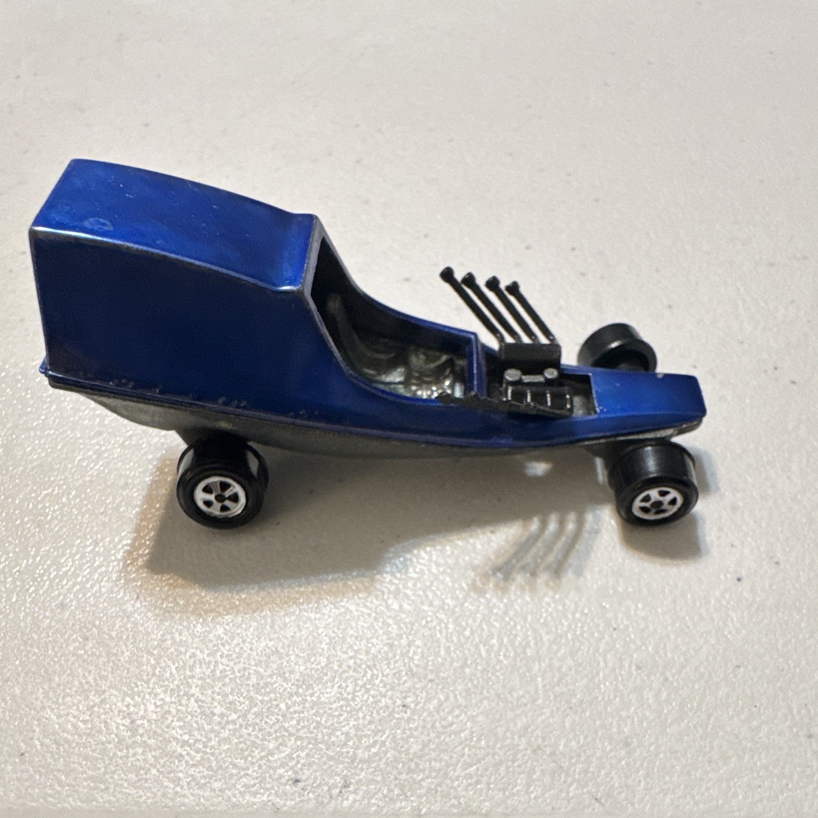 Hot Wheels Blue Diecast Dragster Vehicle Car w/ Exposed Engine Detail