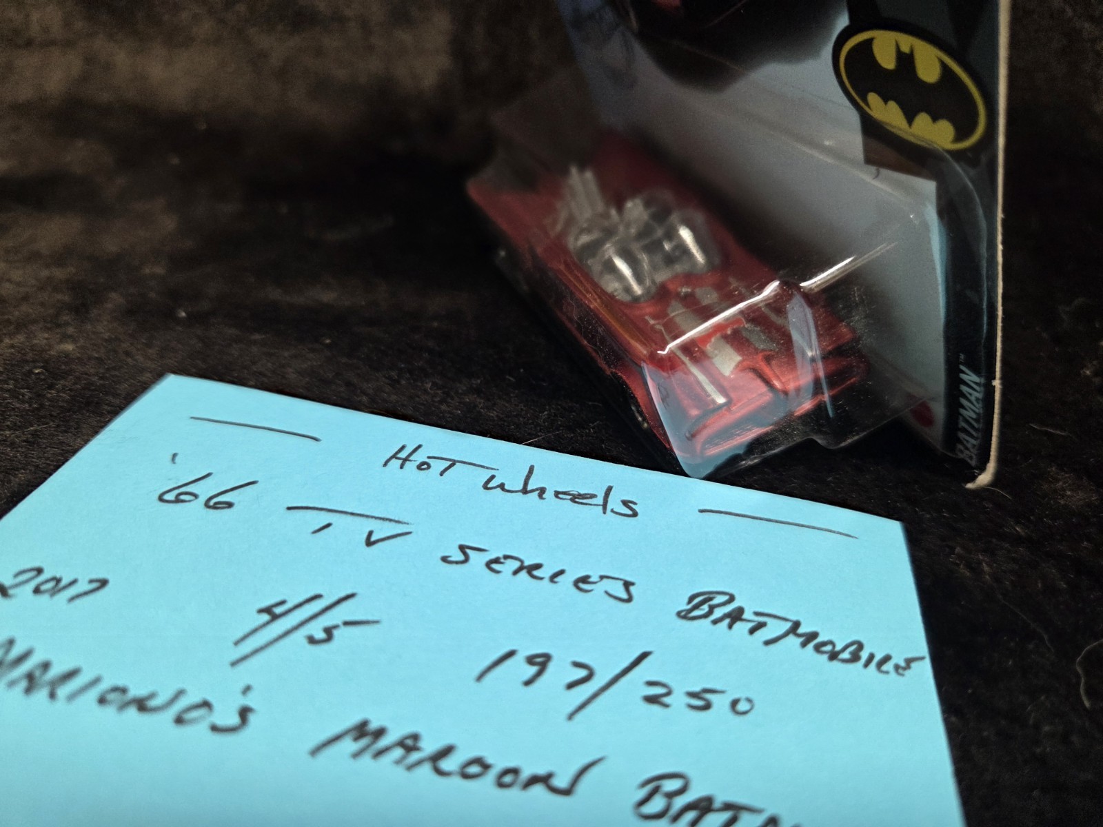 Hot Wheels TV SERIES BATMOBILE Kroger Exclusive Matte RED #HW66MMB 001