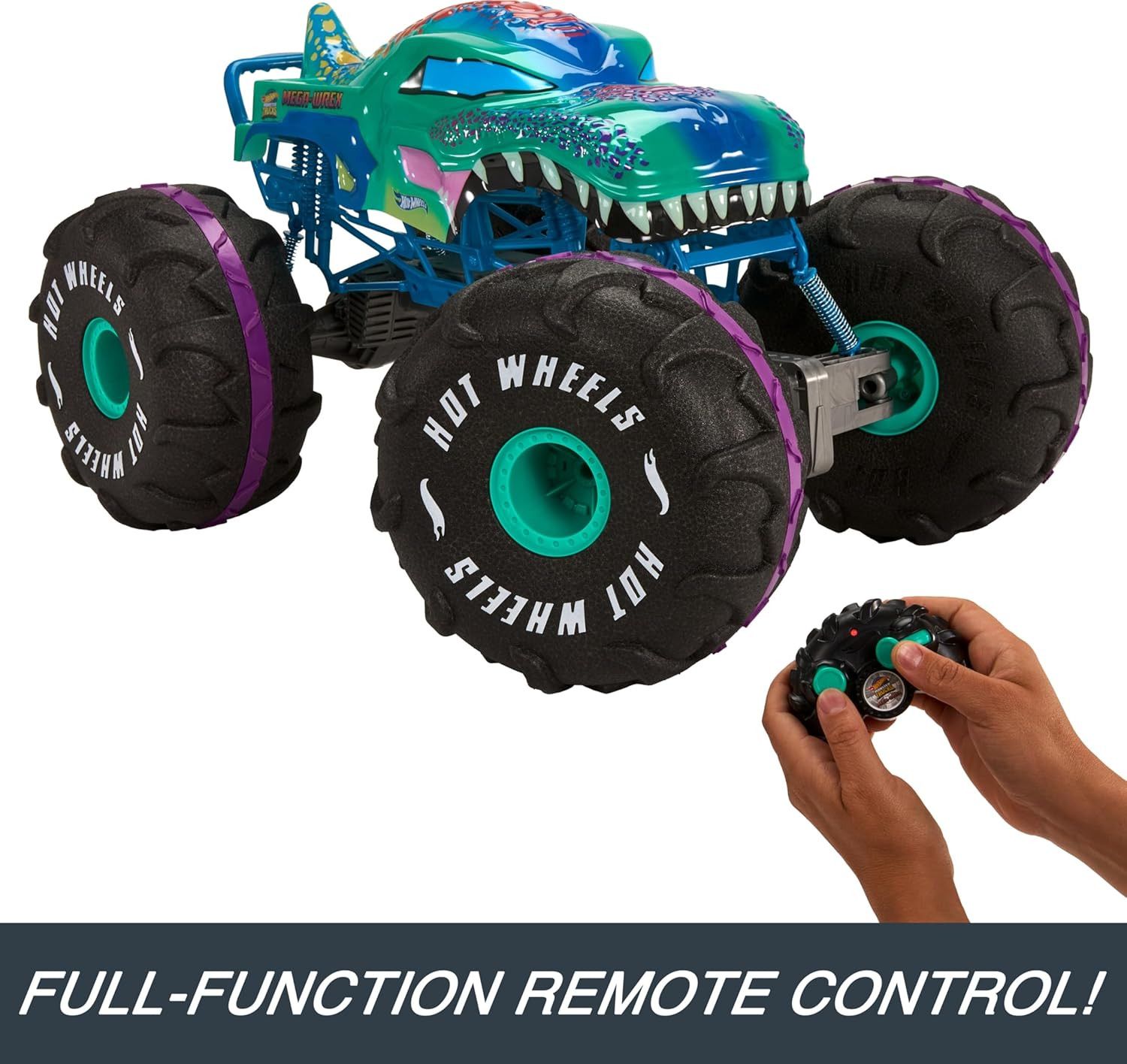 Hot Wheels RC Monster Trucks Mega-Wrex in 1:6Th Scale, Extra Large Remote-Contro