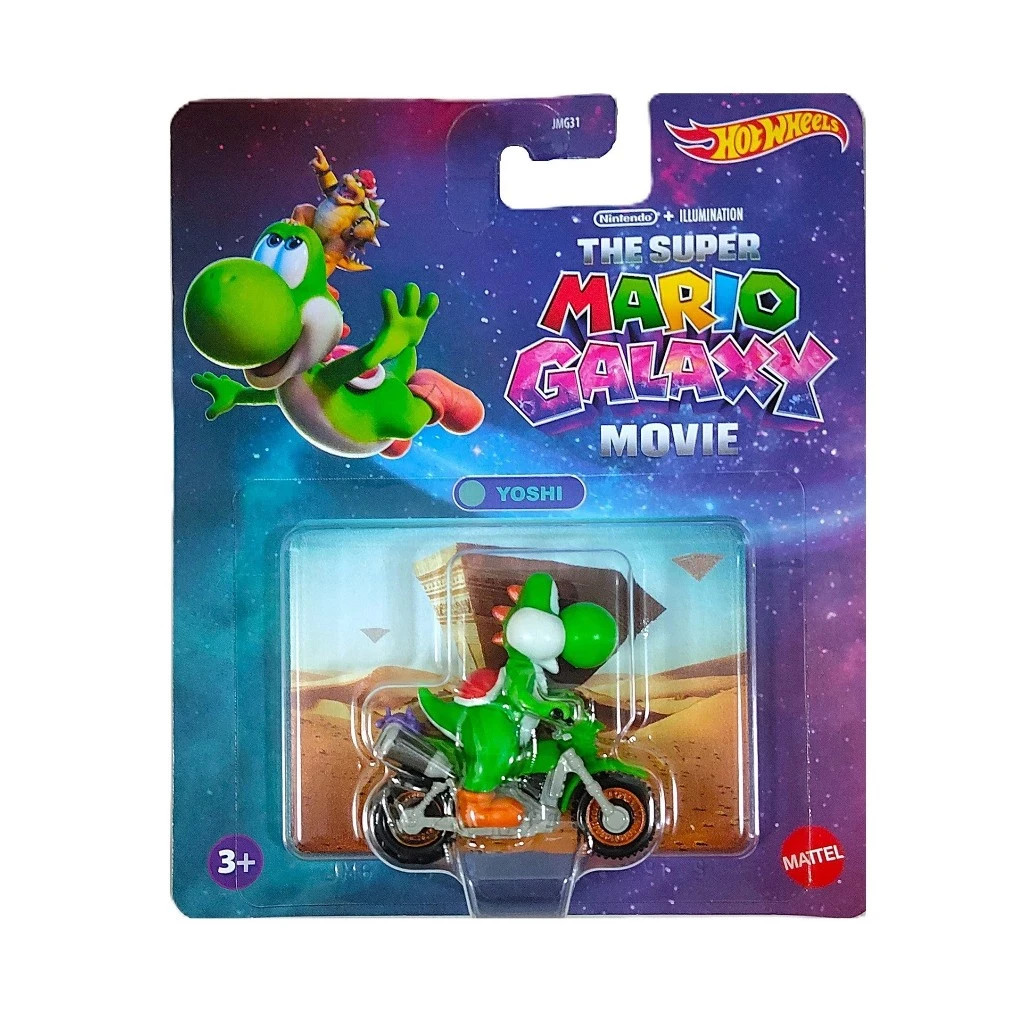 Hot Wheels Yoshi The Super Mario Galaxy Movie Motorcycle, 1:64