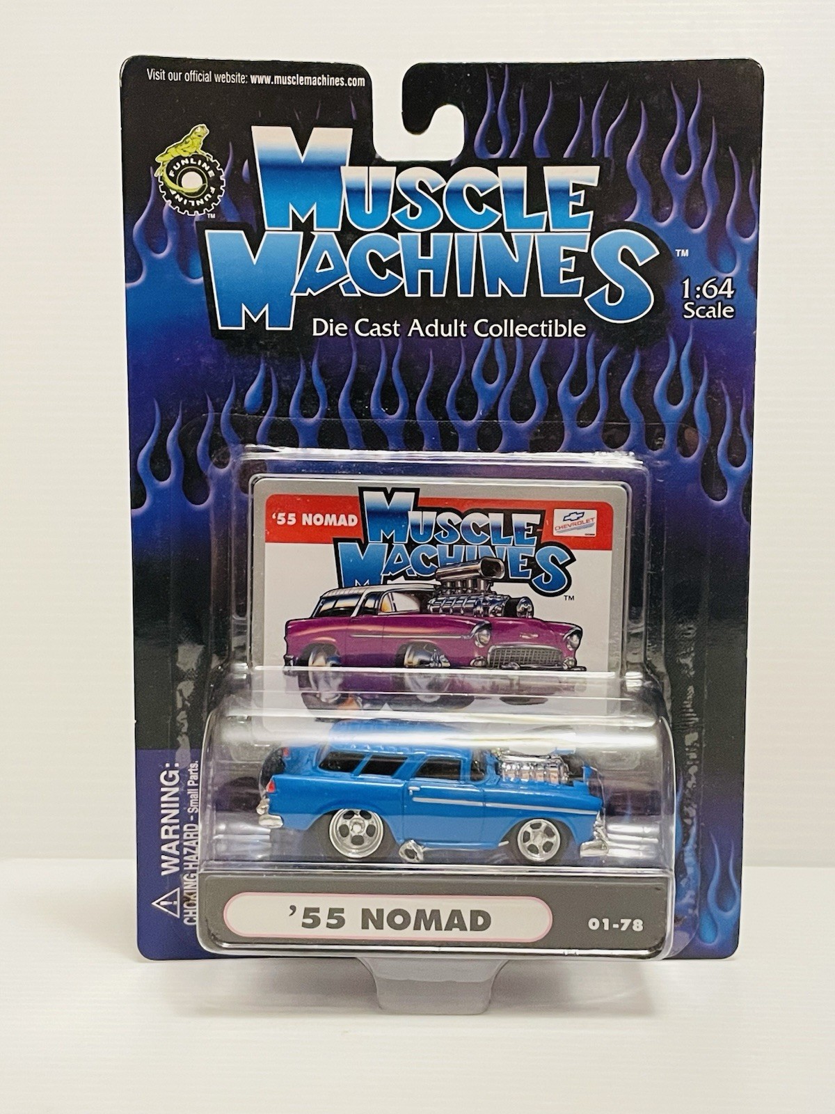 3 Muscle Machines ’55 Nomad ’57 Chevy ’53 Chevy PU 1:64 scale Die Casts Sealed.