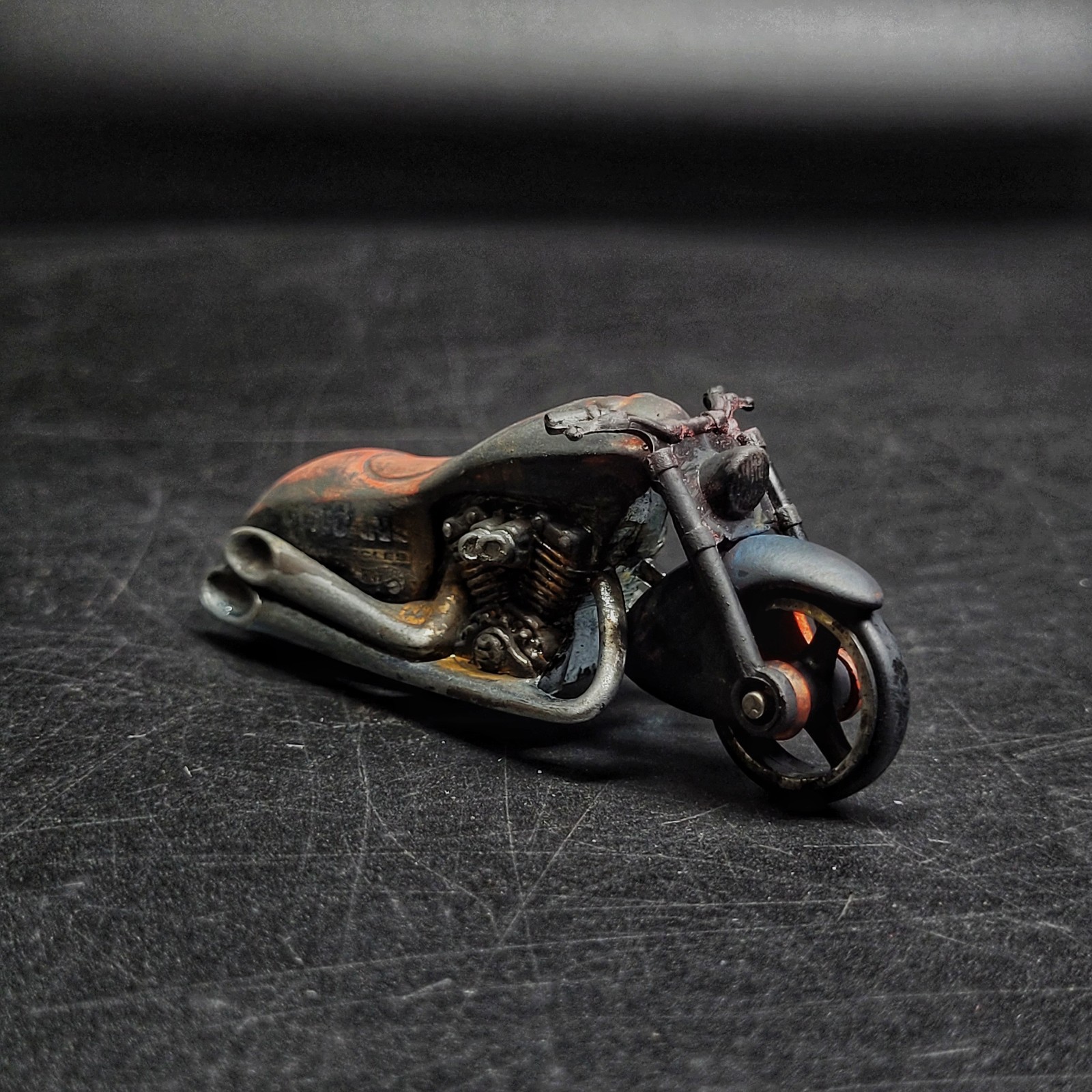 1:64 Rat Rod / Abandoned Junkyard Motorcycle Diecast Diorama