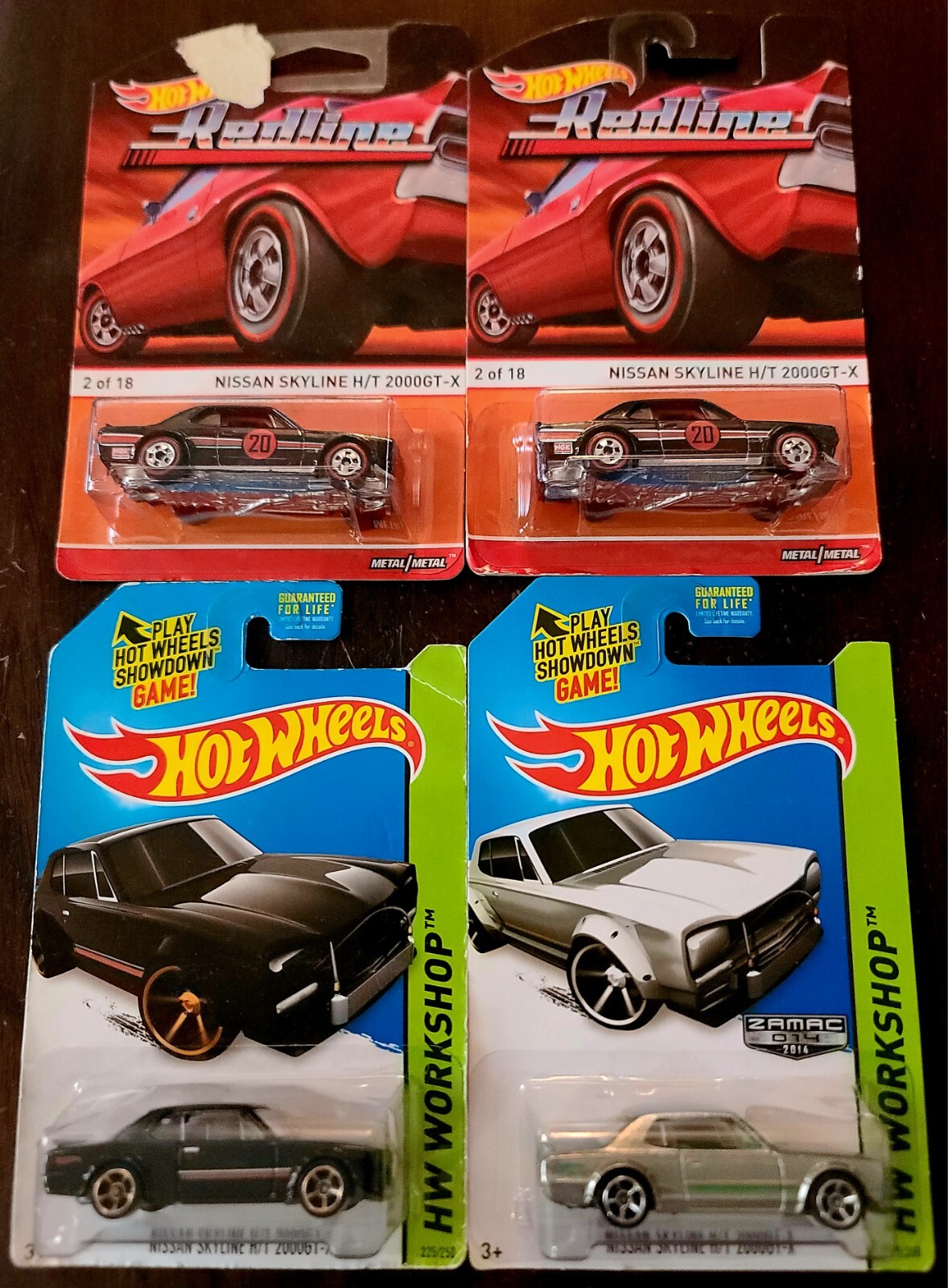 Hot Wheels 2014 Nissan Skyline H/T 2000GT-X HW Workshop Then And Now ZAMAC (4x)