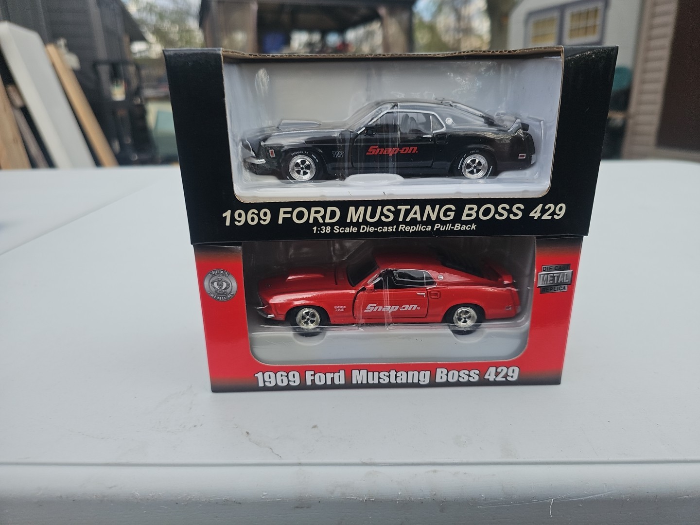 Vintage LOT OF 2 Snap On 1969 Ford Mustang Boss 429 1:38 Scale Pull Back Action