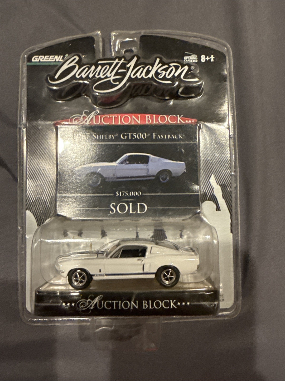 Green Light Collectibles 1967 Shelby GT500 Fastback White with Blue Stripes
