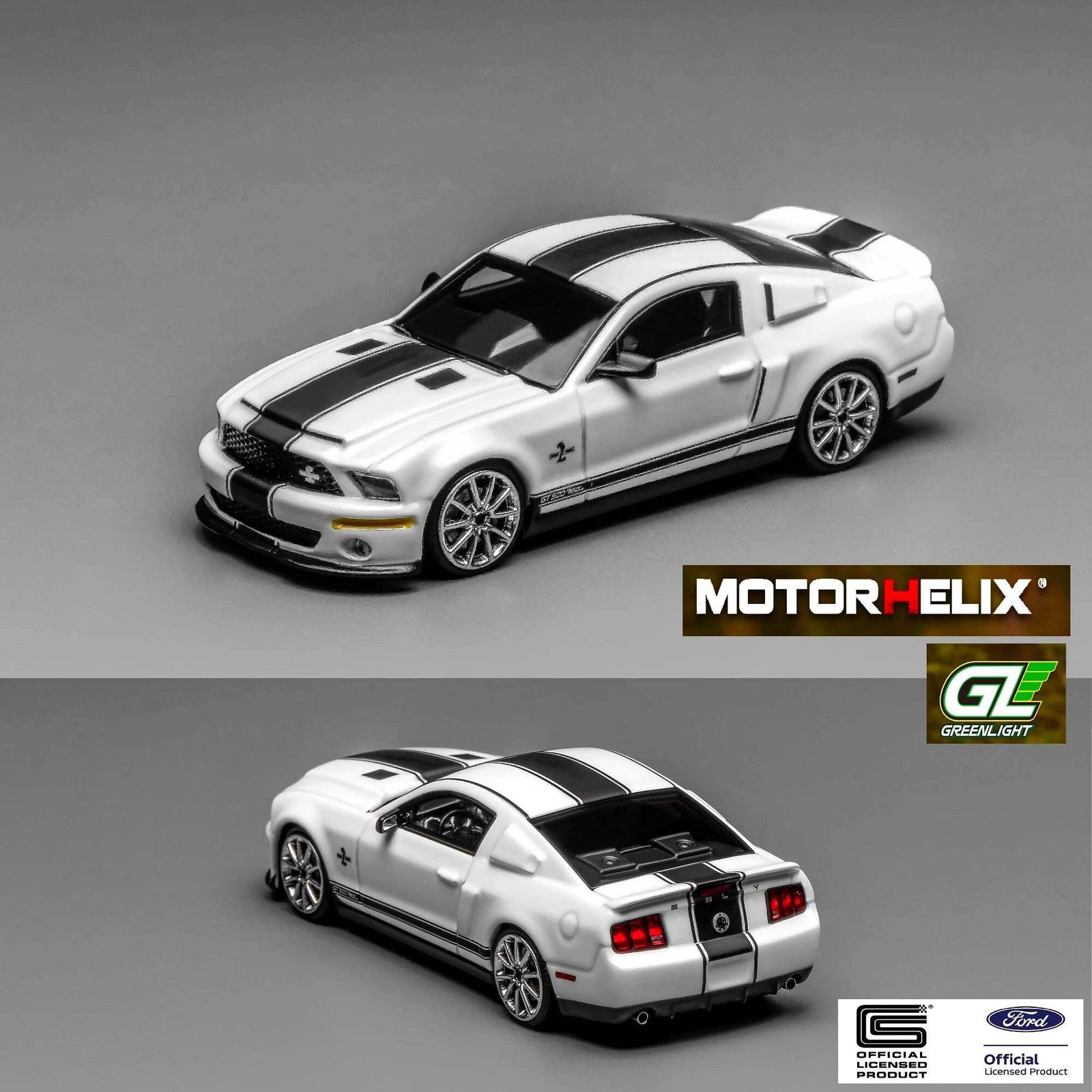 Motorhelix X Greenlight 1/64 Ford Mustang Shelby GT500 2007 White