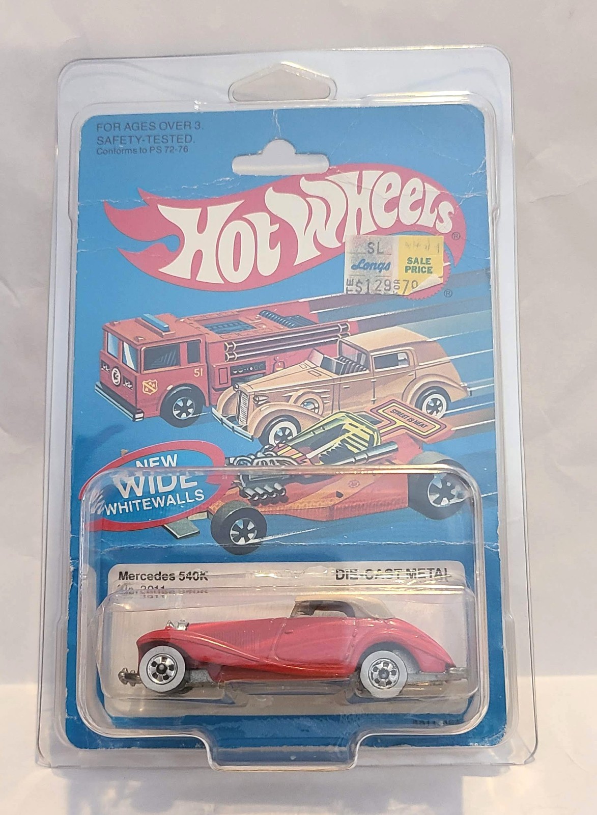 Hot Wheels all blue card 1982 Mercedes 540K red variation collector #3911