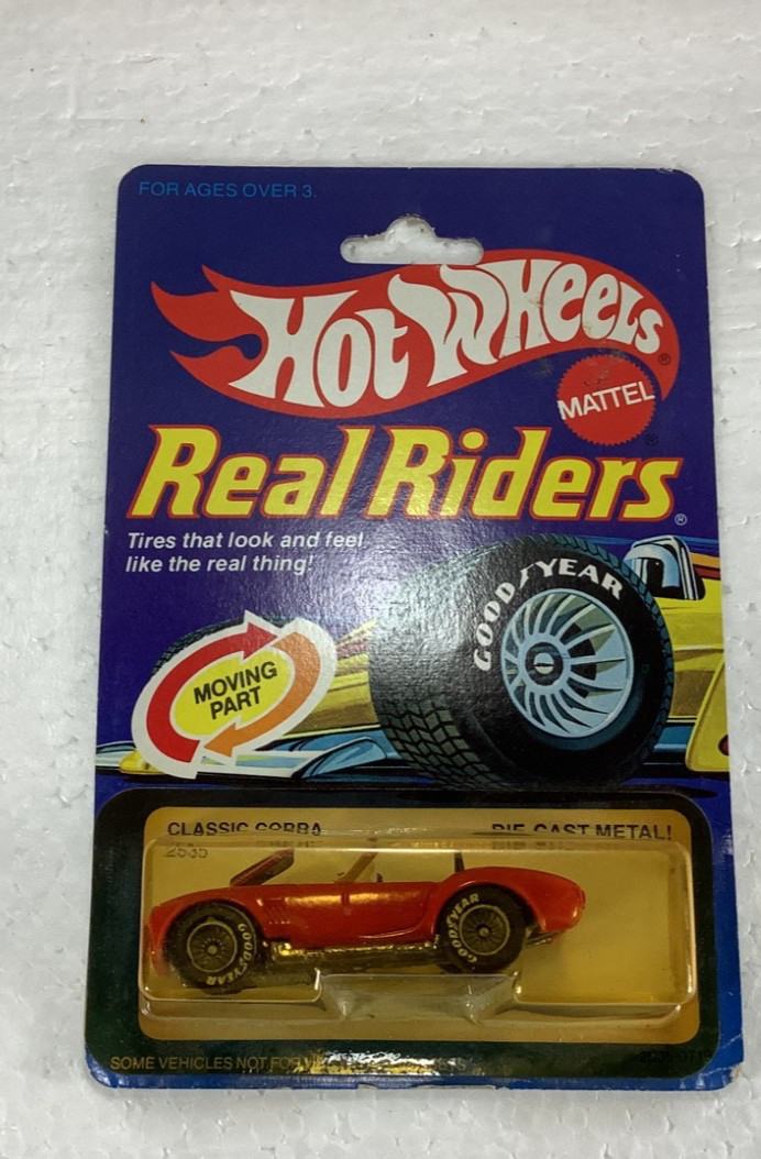 Vintage 1982 Hot Wheels Real Riders Classic Shelby Cobra #2535 ON CARD AMAZING