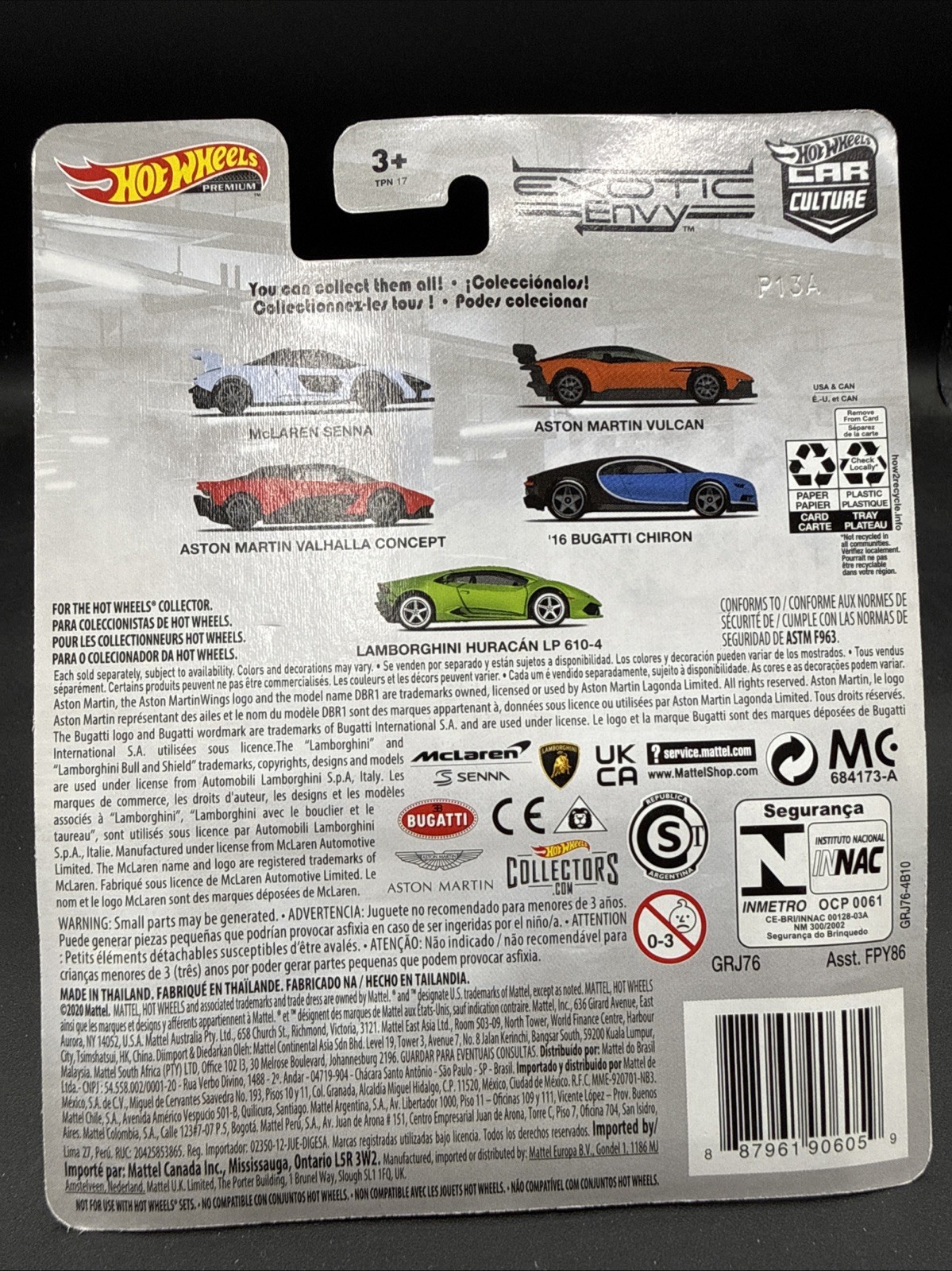 2019 Hot Wheels Premium 16 BUGATTI CHIRON blue black EXOTIC ENVY 4/5 Car Culture