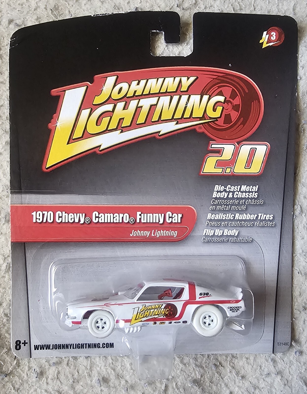Johnny Lightning 2.0 1970 Chevy Camaro Funny Car White Lightning Chase VVHTF