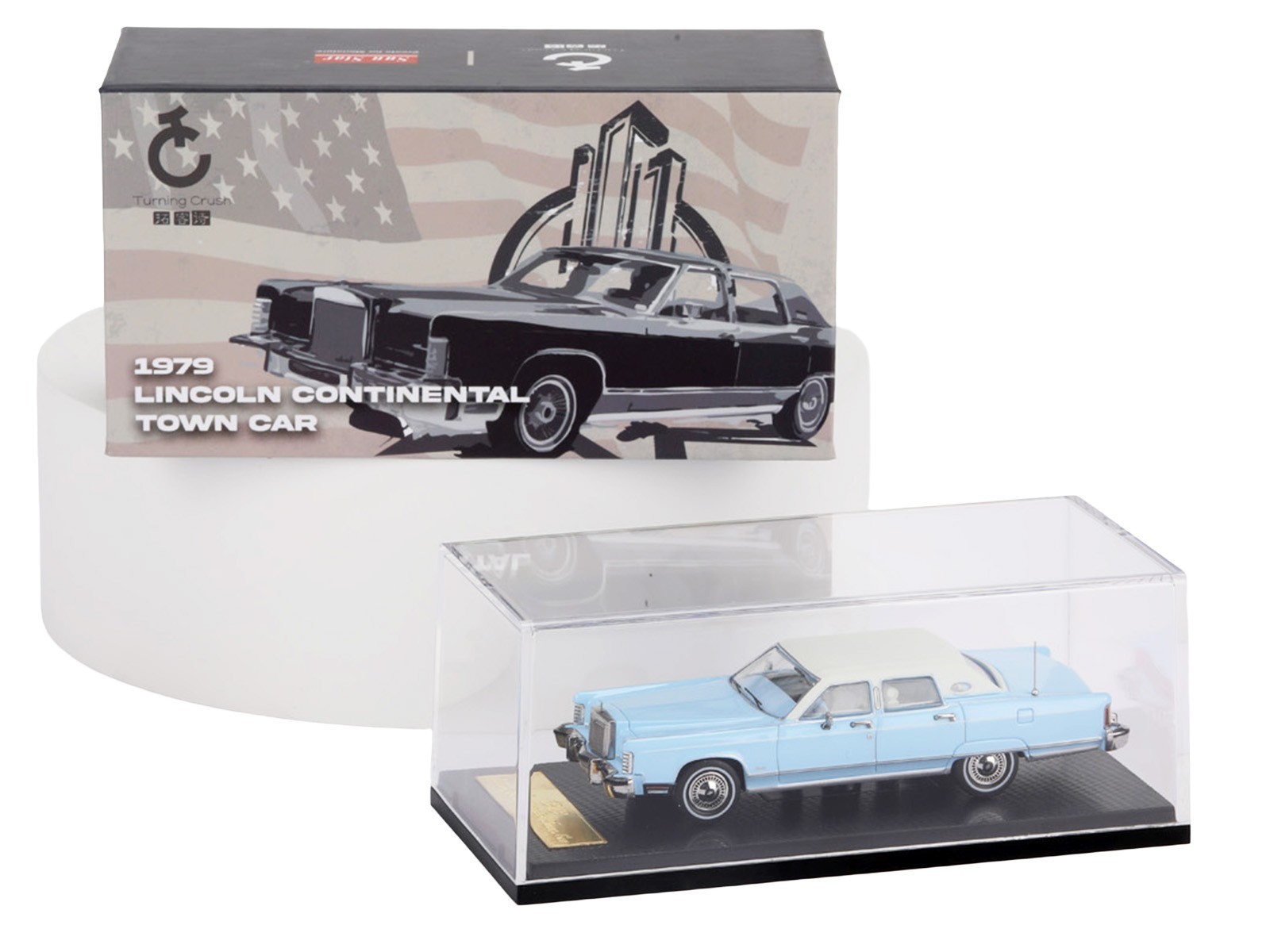 1979 LINCOLN CONTINENTAL TOWN CAR WEDGEWOOD BLUE 1/64 DIECAST BY SUN STAR 60004