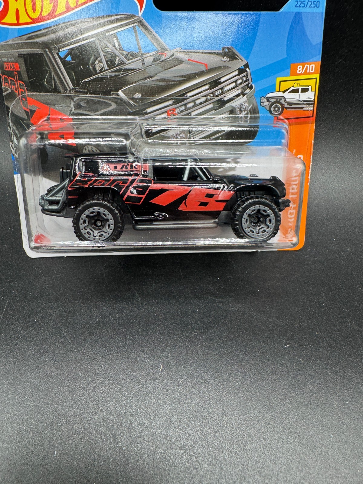 Hot Wheels – Ford Bronco R #225 HW HOT TRUCKS 8/10 Black SHORT H5
