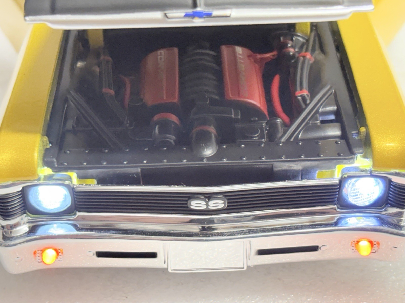🔥1970 Chevy Nova SS PRO Super Street Car Custom BUILT WORKING LED LIGHTS 1/18