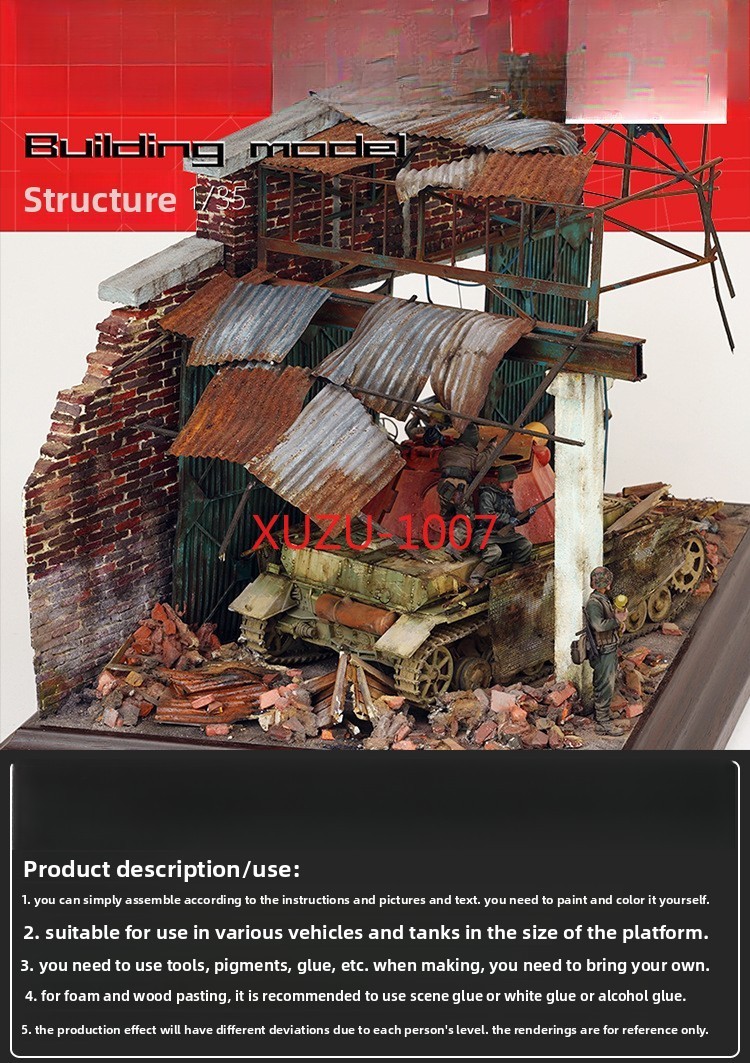1:35 Dioramas Building Model Kits,Architecture Ruins House Scene Layout DIY