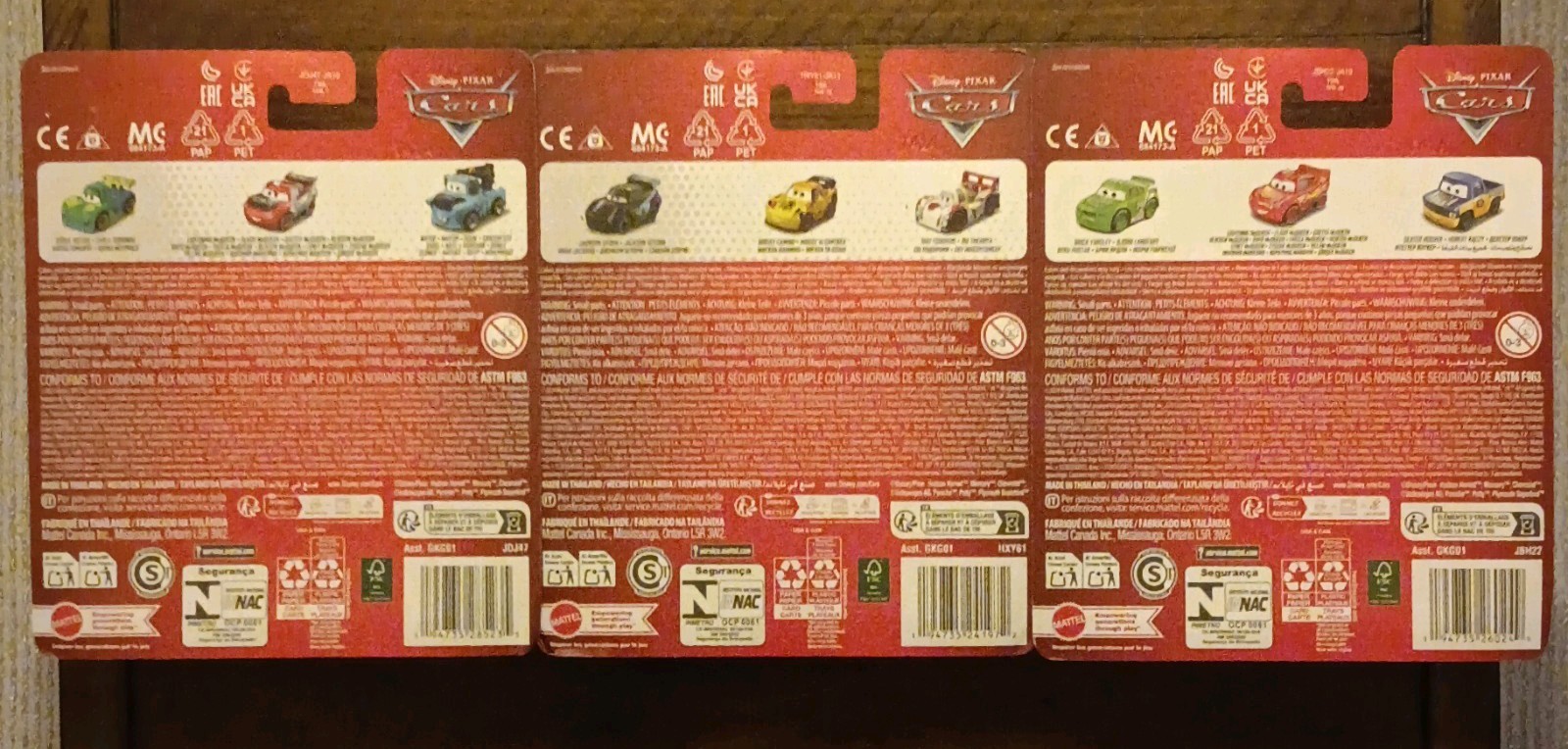 Lot Of 3: Mattel Disney Pixar Cars Mini Racers Mini Diecast Cars 3-Pack