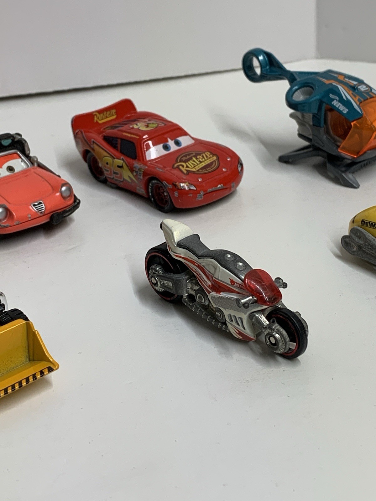 Lot Of 10 Toy Cars Die-cast And Plastic Hot wheels And Other Brands Preowned.