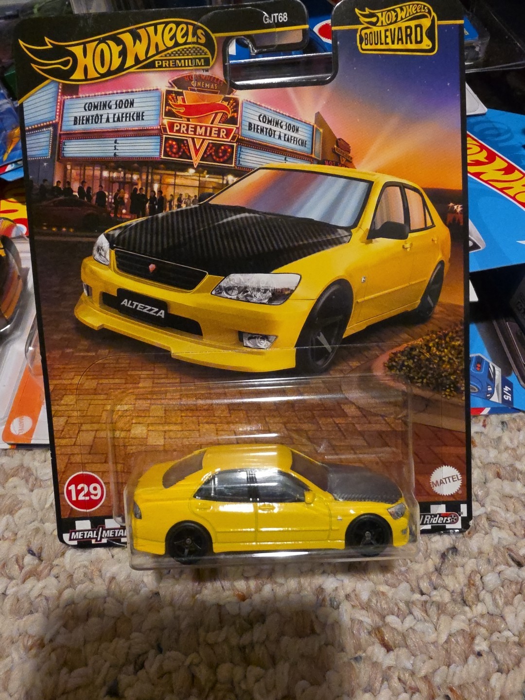 2025 Hot Wheels Premium Boulevard #129 ’98 Toyota Altezza Yellow Carbon Fiber