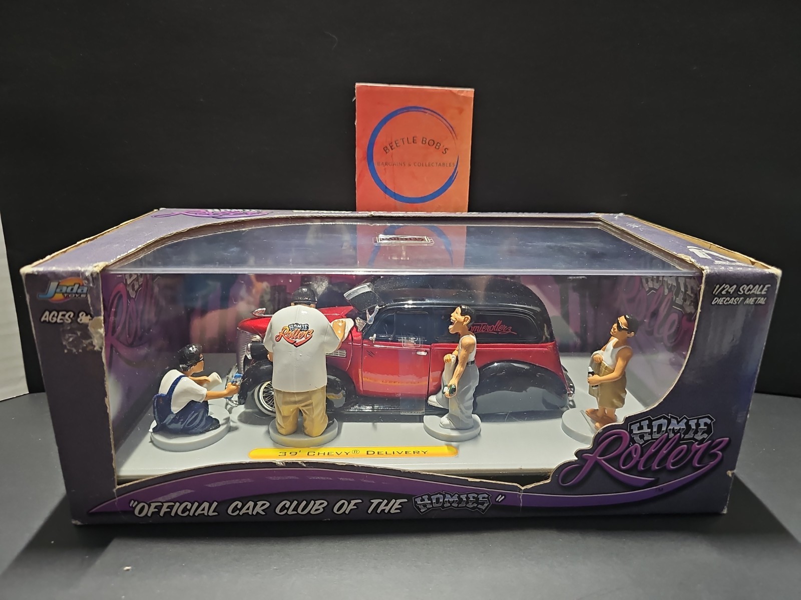 🔥Vntg 2003 Jada Toys Homie Rollerz ’39 Chevy Delivery With Figures 1:24 NISB🔥