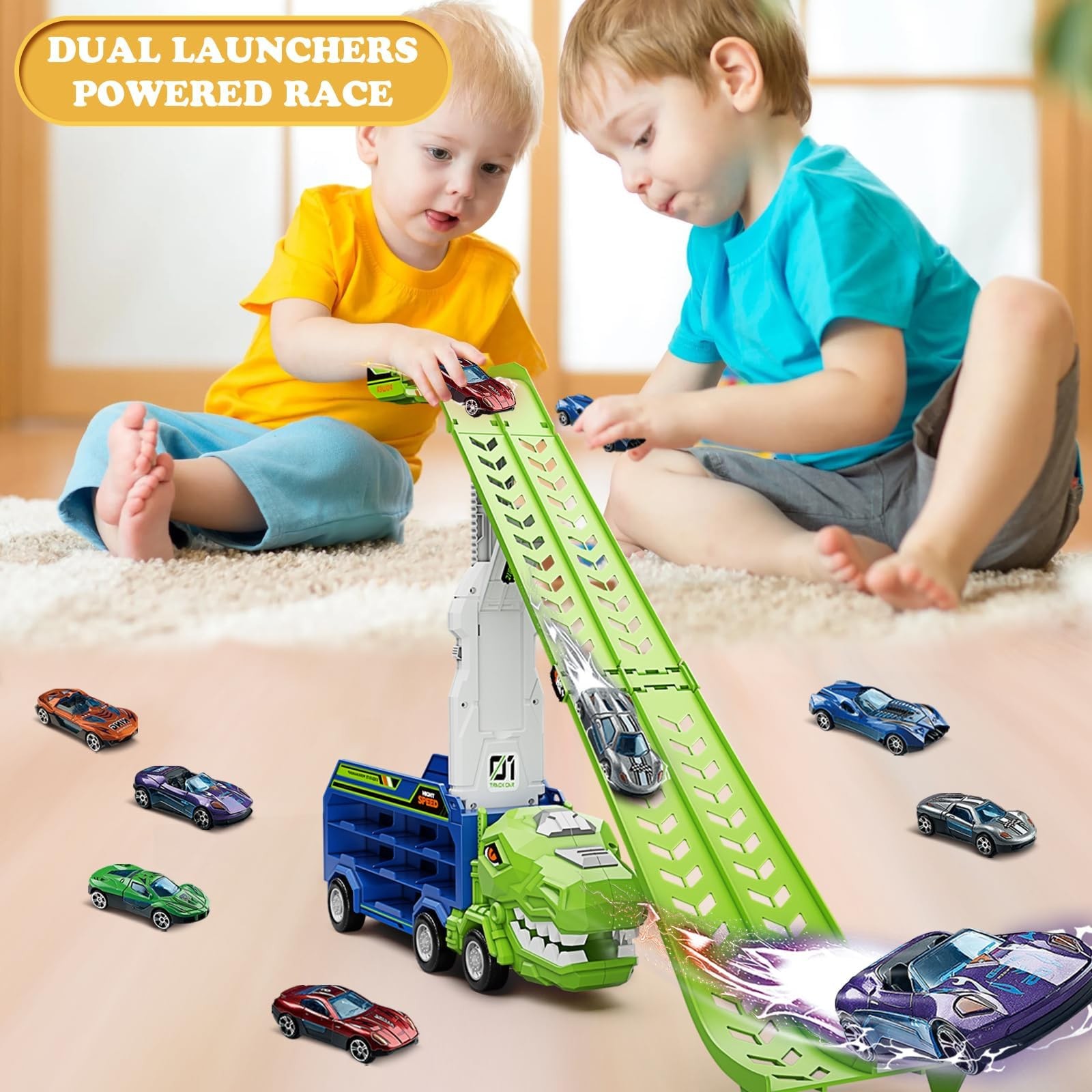 Dinosaur Truck Car Toys for 3, 4, 5, 6, 7, 8 Years Old Kids, Carrier Truck Ra…
