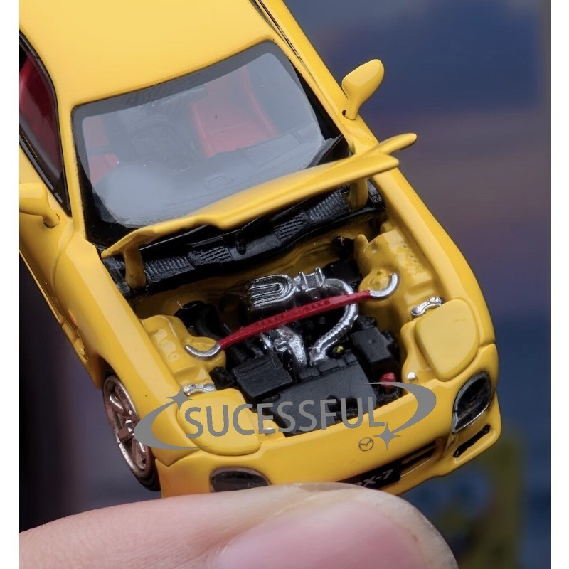 1/64 Scale JDM Mazda RX7 FD3S A-Spec Yellow Diecast Metal Car Model FH