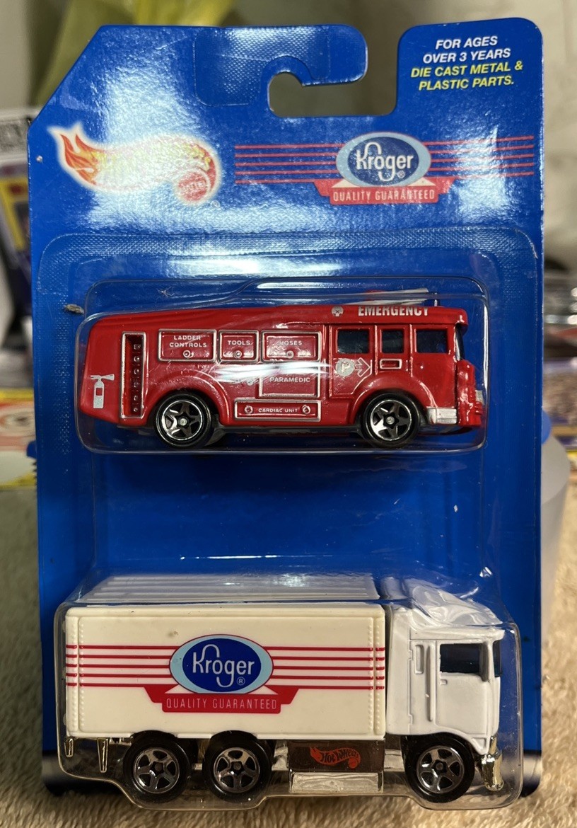 Hot Wheels Kroger 2 Pack W/ Fire Truck and Kroger.Truck