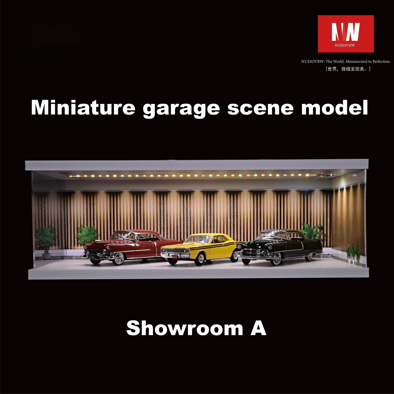 Diorama 1/64 Car Garage Model LED Lighting City Parking Lot Scene Model Gift Toy