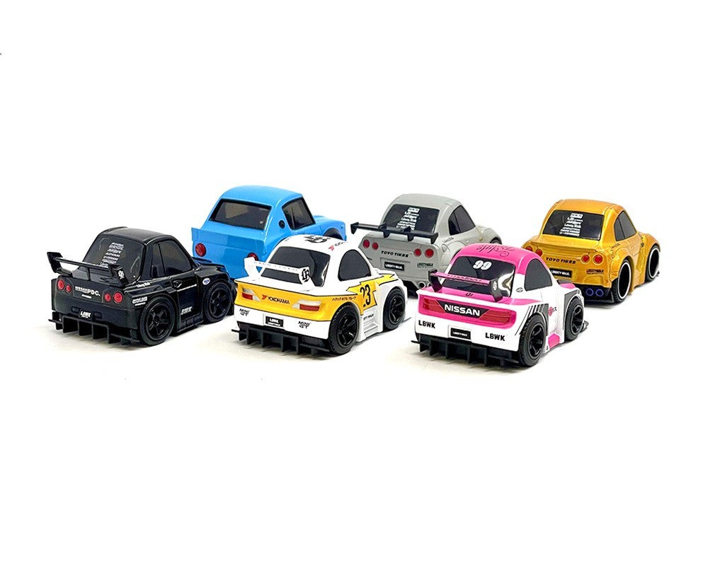 Mini GT 1:64 QubeCarz Series 1 Liberty Walk Assortment of 6 Cars Set, QZO0101
