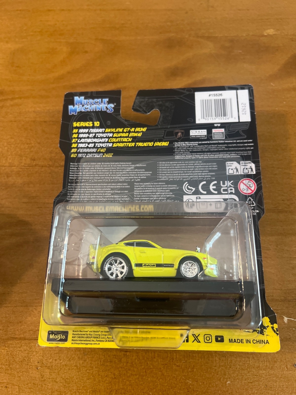 Maisto Muscle Machines Series 10 Die-Cast Model 60 1972 Datsun 240Z Yellow NEW!