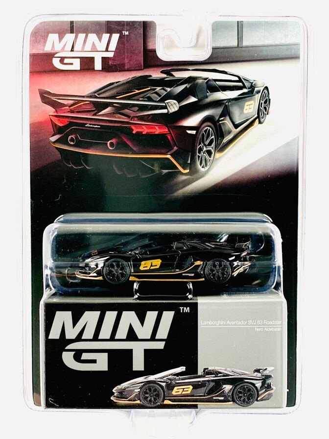 Mini GT 1:64 Lamborghini Aventador SVJ 63 Roadster Nero Aldebaran MGT00803-2I