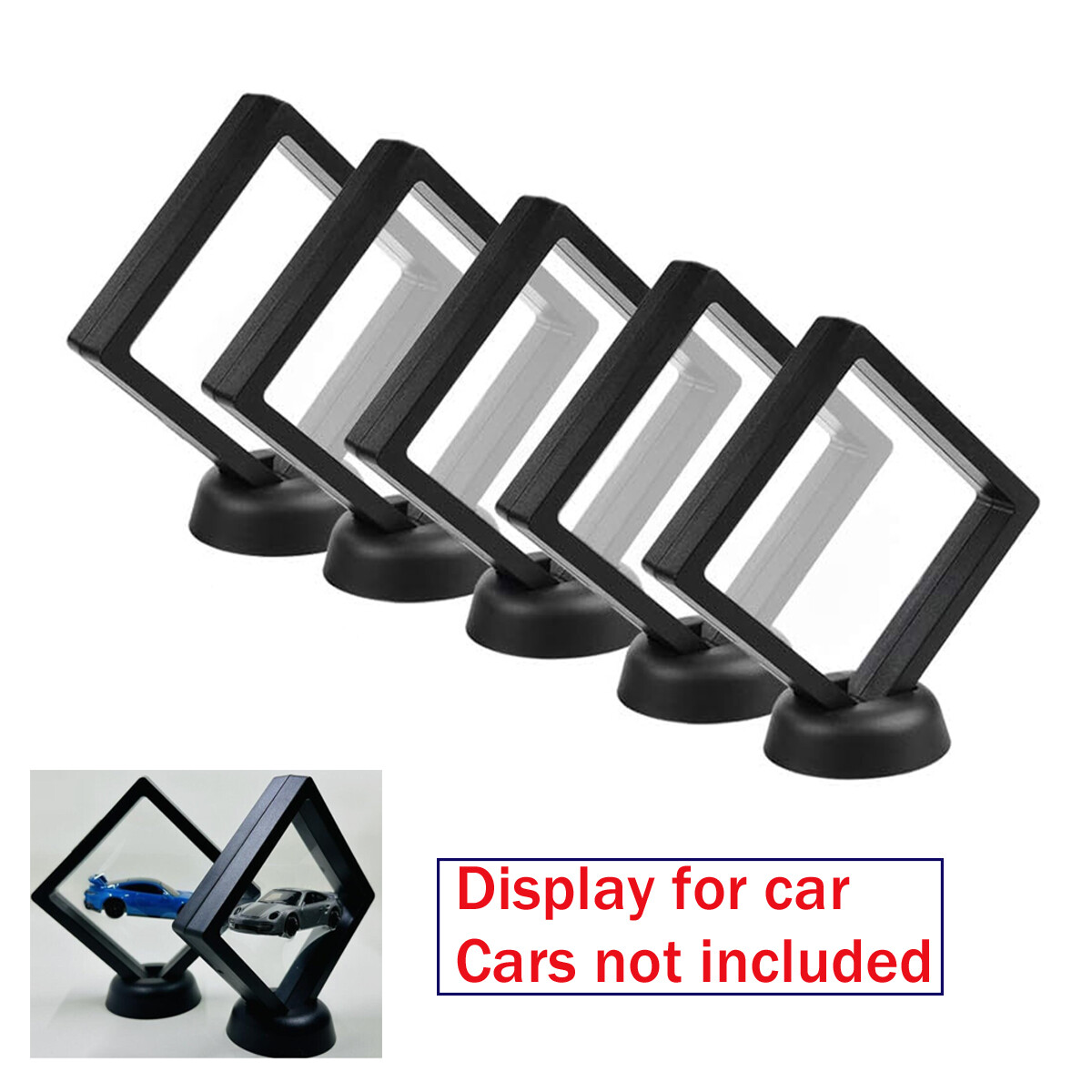 Lots Displays Cases For Hot Wheels 3D Floating Display w/ Stand Jewerly Rocks