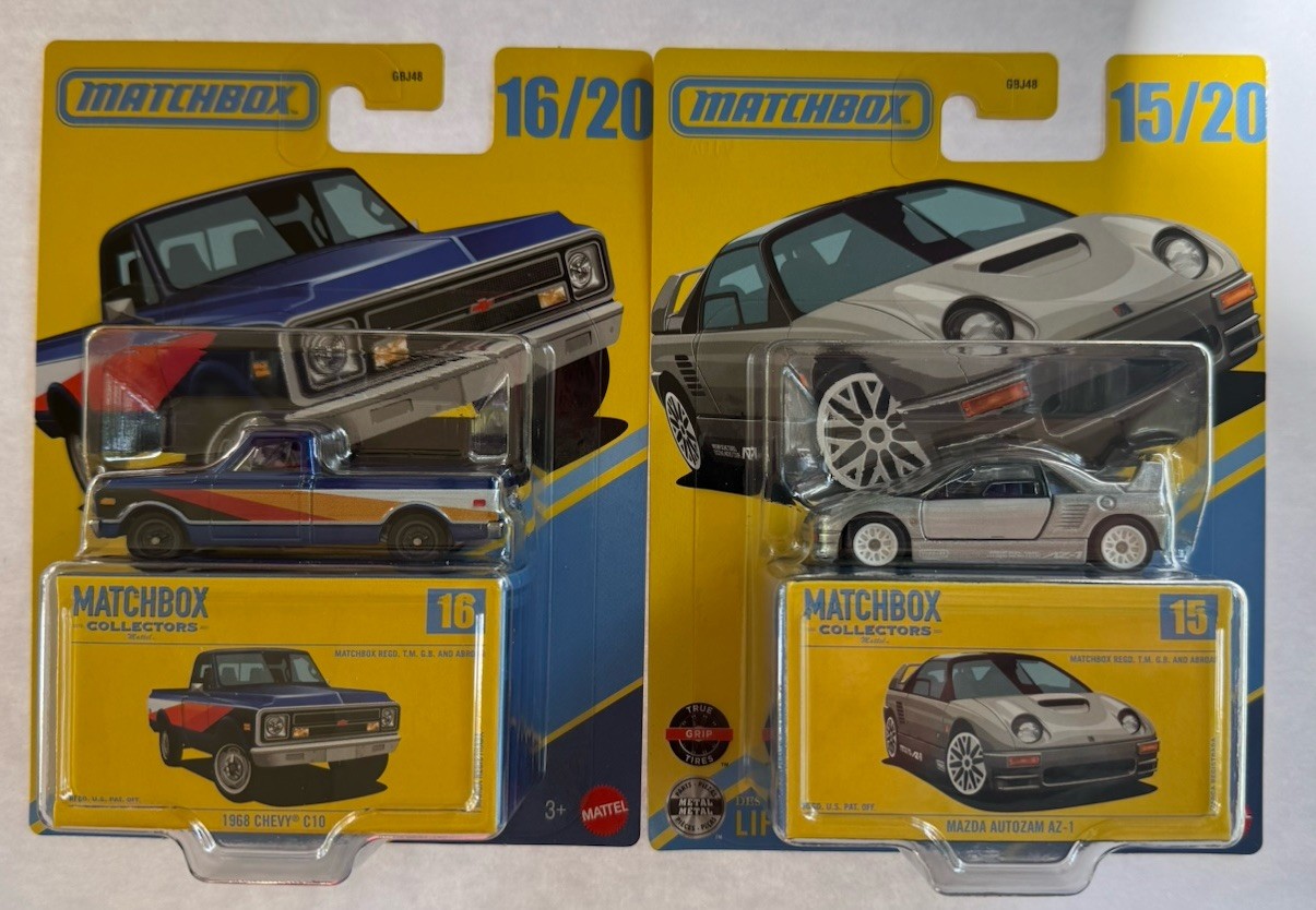 Matchbox Collectors 1968 Chevy C10 #16 & Mazda Autozam AZ-1 #15 New 2026