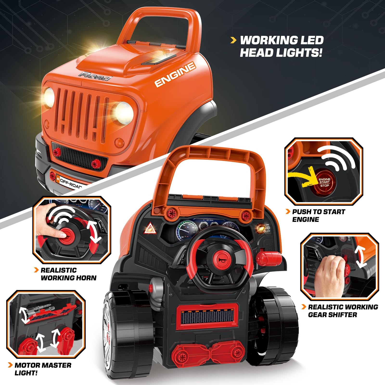 SpringFlower Toys Gifts for 3 4 5 6 7 8 Years Old Boys, Large Truck Engine T…