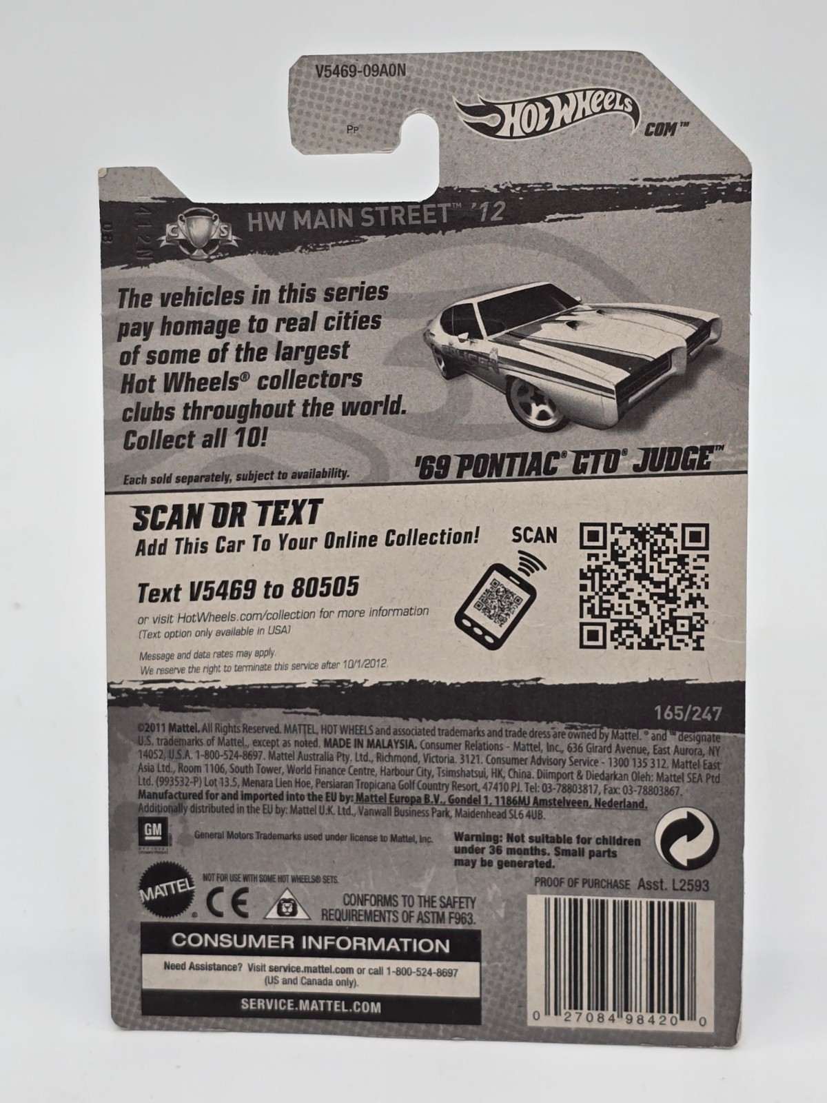 Hot Wheels – HW Main Street ’12 – ‘6 Pontiac GTO Judge – Birmingham Police