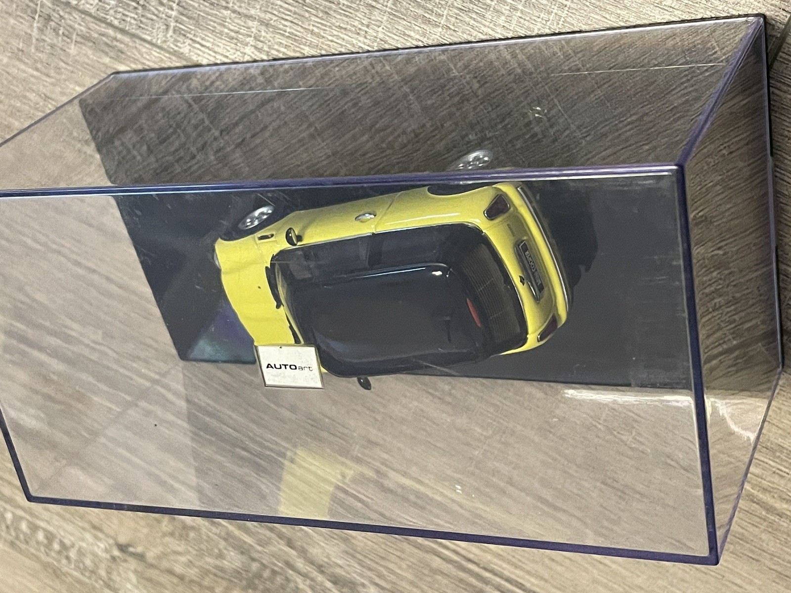 1/43 Autoart Bmw Mini Cooper Yellow Black Roof Minicar In Case