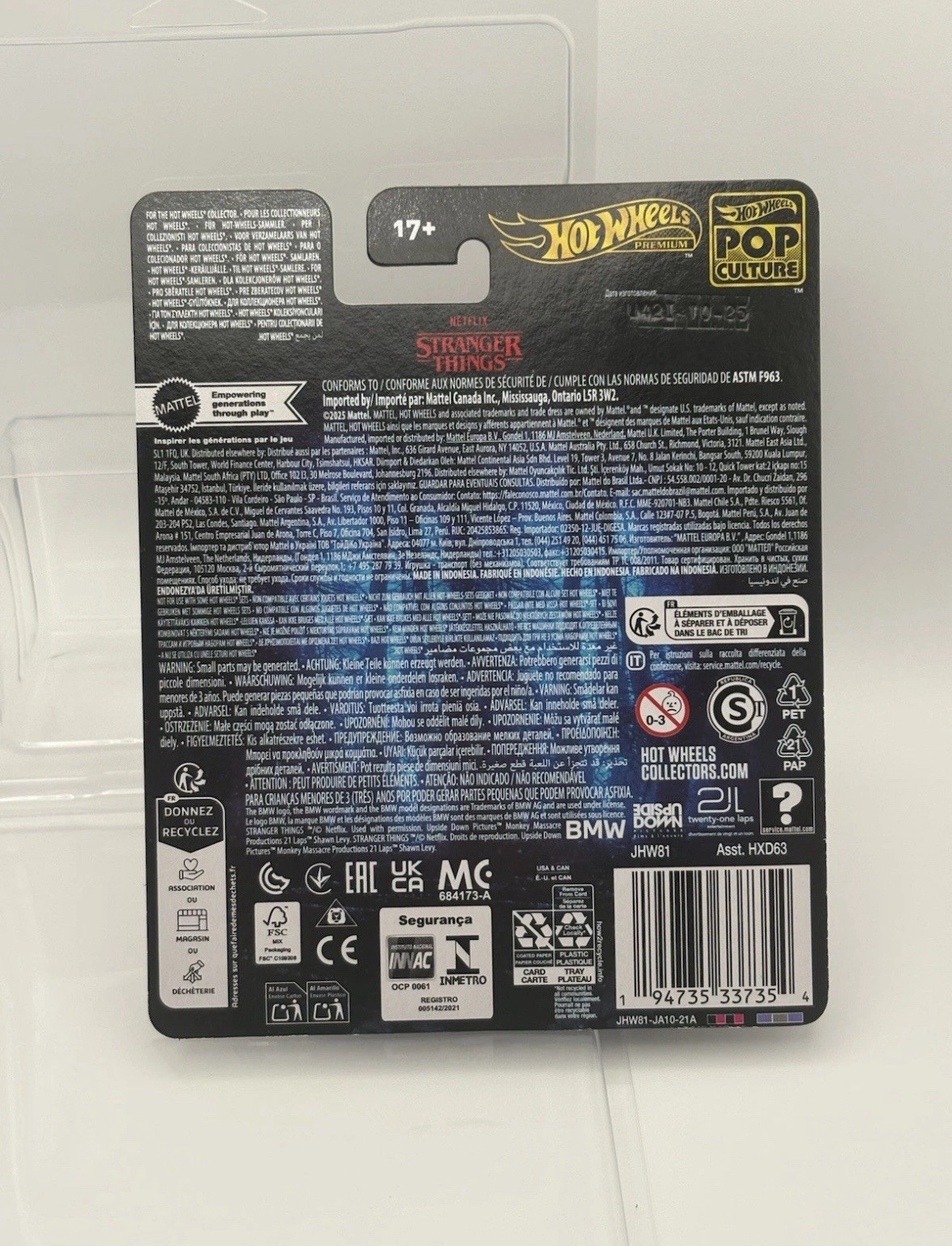 Hot Wheels Premium 2025 Pop Culture Stranger Things 1983 BMW 733i w/ Protector