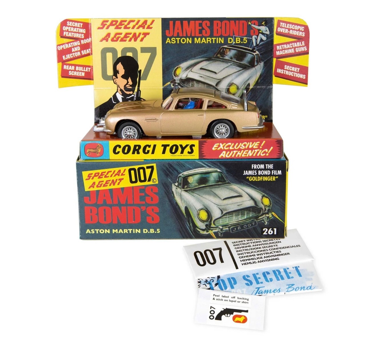 Corgi Re-Issue James Bond 007 Gold Aston Martin DB5 261 Exclusive Club Issue