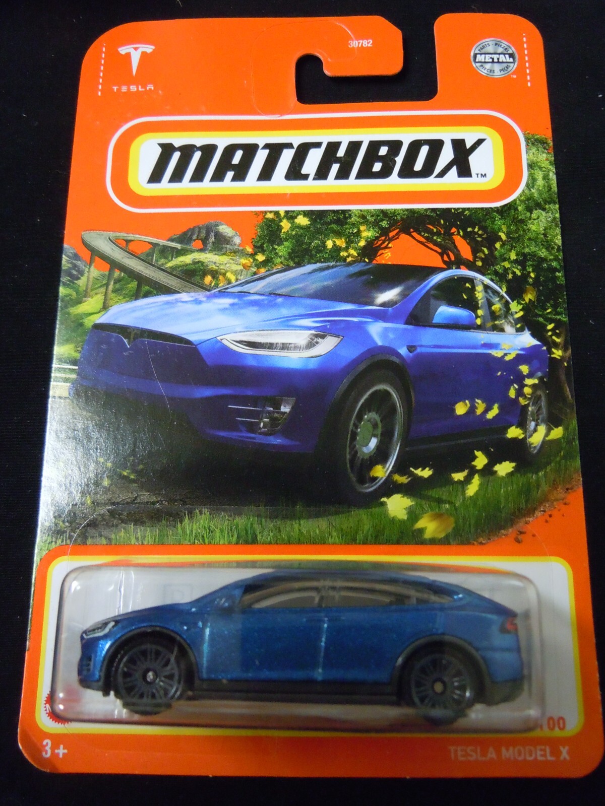 2021 Matchbox 53/100 Blue TESLA MODEL X New Model Near Mint