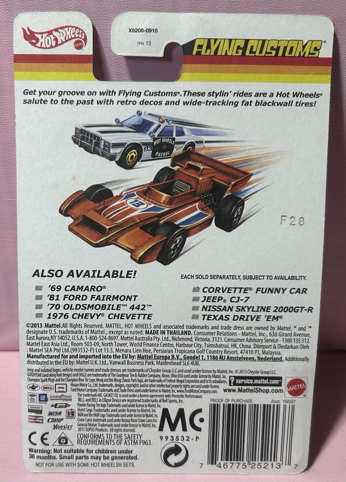 Hot Wheels Flying Customs ’69 Camaro Silver Black Retro Card HTF Sealed