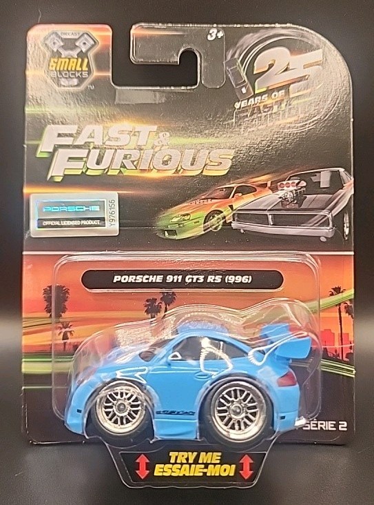 2026 Jada Small Blocks Fast & Furious 25 Years Porsche 911 GT3 (996) Series 2