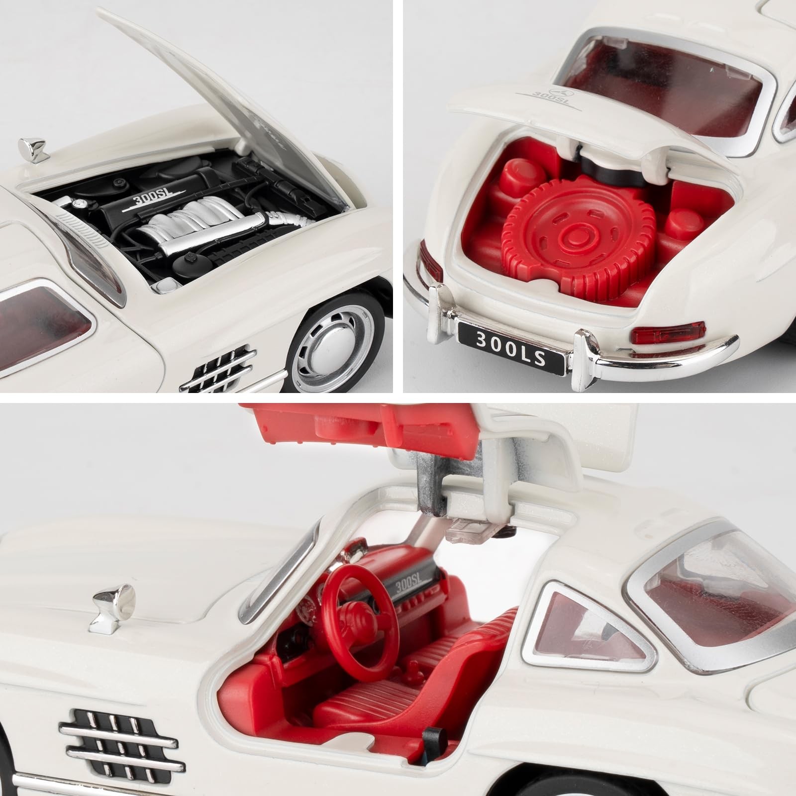 1955 300sl Vintage Car Toy, 1/32 Toy Car with Sound and Light Function, Child…