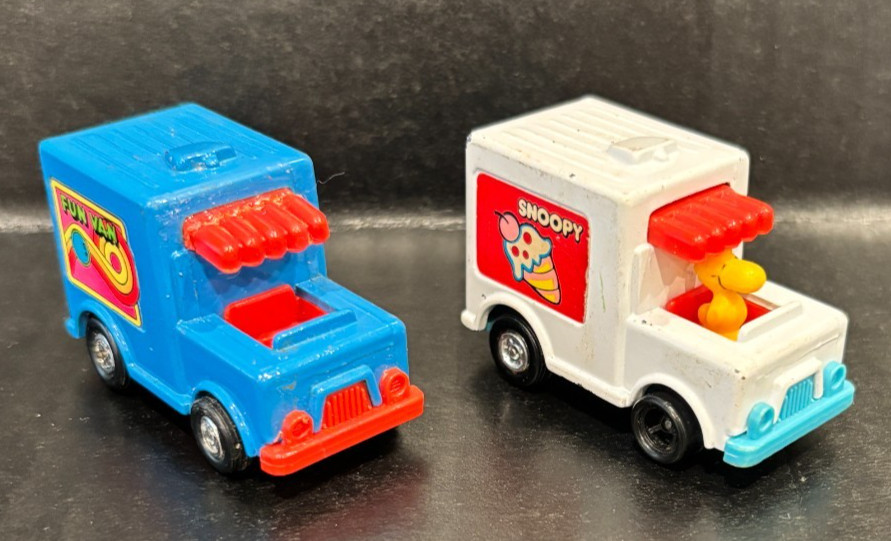 2 Aviva Diecast, 1 SNOOPY FUN VAN, 1 WOODSTOCK ICE CREAM TRUCK (Peanuts Gang)